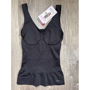 Jockey Women's Core Body Smoothing Tank Top Moderate Support Black Small New